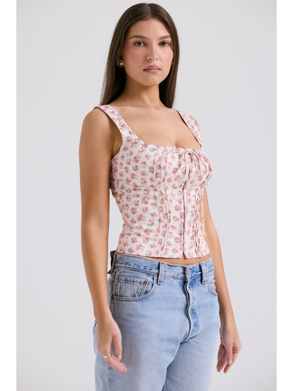 NEW House of CB Chicca Rosebud Print Top Medium - Picture 7 of 14
